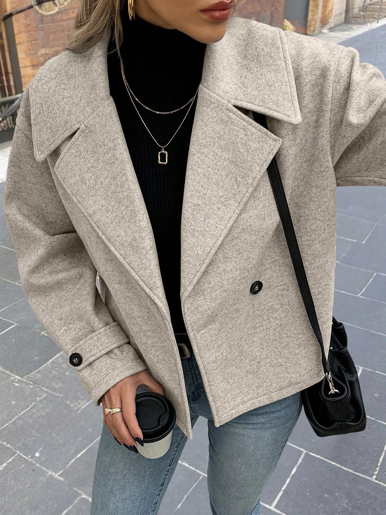 Clasi Women'S Front Button Long Sleeve Casual Jacket, Everyday Wear