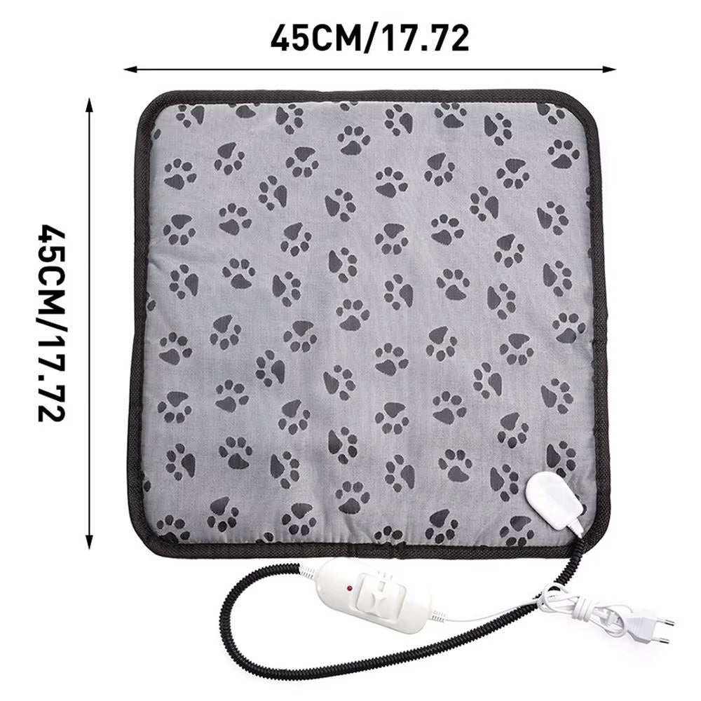 Almohadilla térmica ajustable de 3 velocidades para perros y gatos con protección contra apagado automático. Colchón eléctrico calefactado para mascotas, impermeable y resistente a los mordiscos.