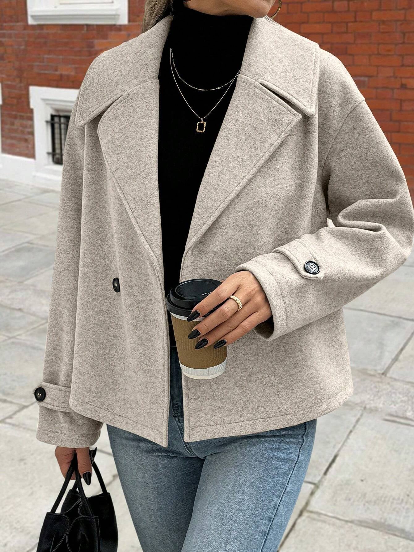 Clasi Women'S Front Button Long Sleeve Casual Jacket, Everyday Wear
