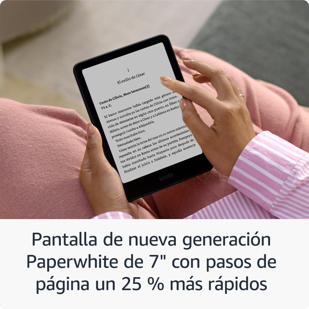 Kindle Paperwhite (16 GB) De | Nuestro Kindle Más Rápido, Con Una Nueva Pantalla De 7" Sin Reflejos Y Semanas De Batería | Con Publicidad | Negro