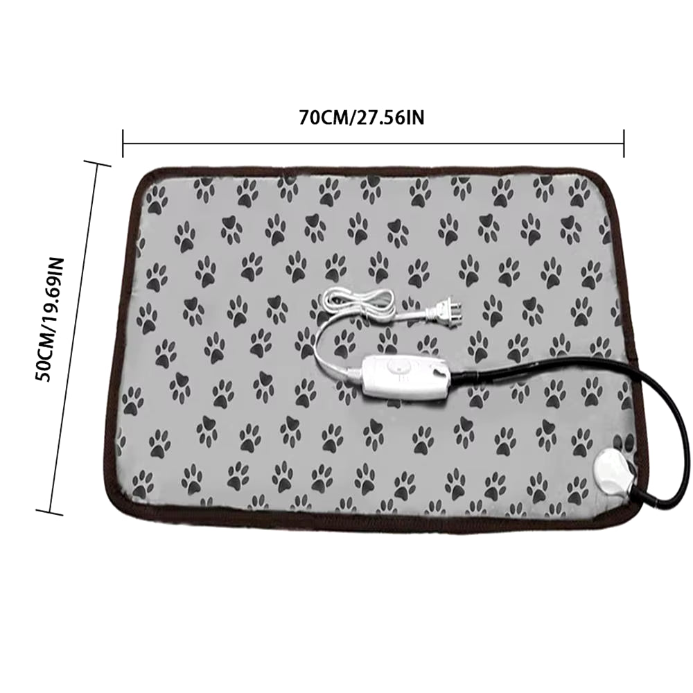 Almohadilla térmica ajustable de 3 velocidades para perros y gatos con protección contra apagado automático. Colchón eléctrico calefactado para mascotas, impermeable y resistente a los mordiscos.