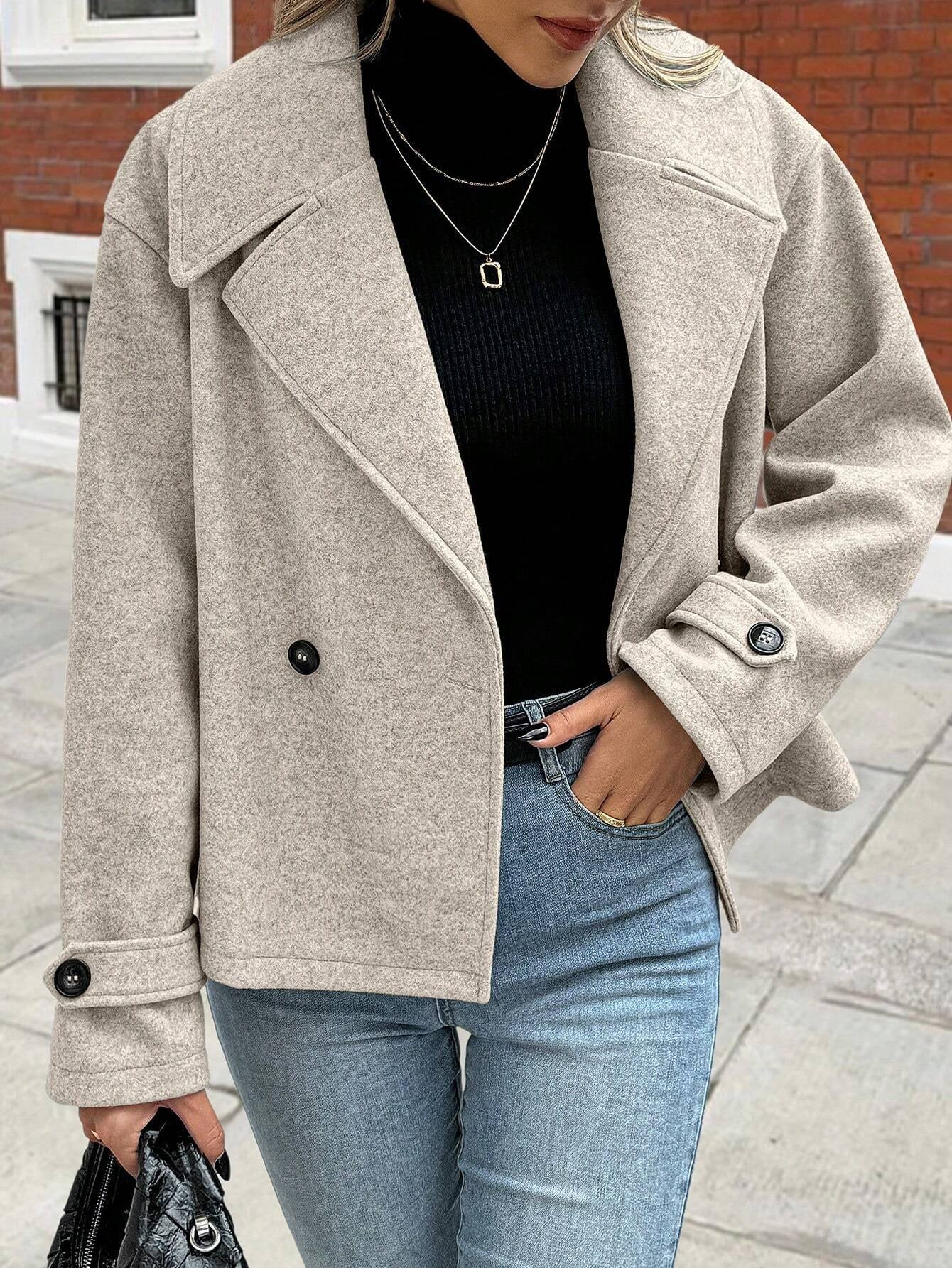 Clasi Women'S Front Button Long Sleeve Casual Jacket, Everyday Wear
