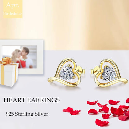 LAVUMO Pendientes Mujer Plata De Ley 925 Oro Rosa Pendientes Joyas De Mujer Regalos Para Esposa, Mamá, Novia En Cumpleaños Navidad Aniversario Día De San Valentín