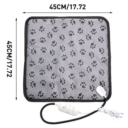 Almohadilla térmica ajustable de 3 velocidades para perros y gatos con protección contra apagado automático. Colchón eléctrico calefactado para mascotas, impermeable y resistente a los mordiscos.
