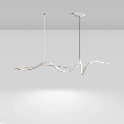 New Ribbon Shape Design Dining Island LED Chandelier Aluminum Simplicity Living Room House Indoor Decoration Table Lighting