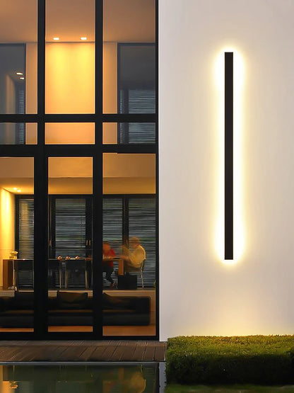 Lámpara de pared para exteriores Lámpara de pared moderna e impermeable Lámpara de pared para vestíbulo exterior Iluminación LED para salón Lámpara de pared larga para villa nórdica con TV