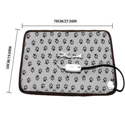 Almohadilla térmica ajustable de 3 velocidades para perros y gatos con protección contra apagado automático. Colchón eléctrico calefactado para mascotas, impermeable y resistente a los mordiscos.
