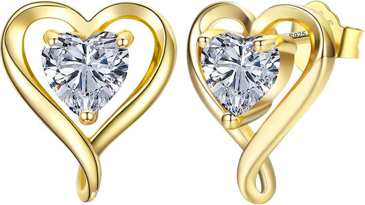 LAVUMO Pendientes Mujer Plata De Ley 925 Oro Rosa Pendientes Joyas De Mujer Regalos Para Esposa, Mamá, Novia En Cumpleaños Navidad Aniversario Día De San Valentín