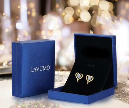LAVUMO Pendientes Mujer Plata De Ley 925 Oro Rosa Pendientes Joyas De Mujer Regalos Para Esposa, Mamá, Novia En Cumpleaños Navidad Aniversario Día De San Valentín