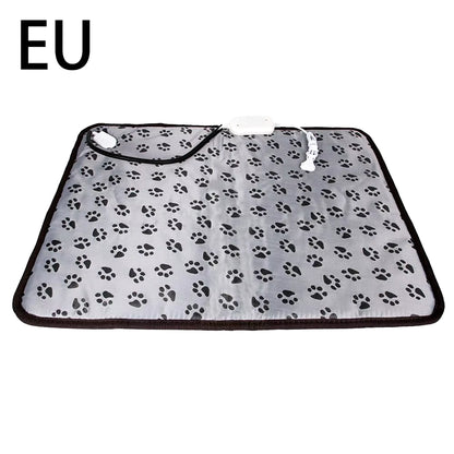 Almohadilla térmica ajustable de 3 velocidades para perros y gatos con protección contra apagado automático. Colchón eléctrico calefactado para mascotas, impermeable y resistente a los mordiscos.